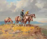 The Lost Trail by Olaf Wieghorst, oil on canvas, sold Jul 2022