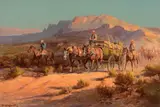 The Chuck Wagon by Olaf Wieghorst, oil on canvas, sold Jul 2022