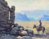 Marble Canyon Country by Olaf Wieghorst, oil on canvas, sold Jul 2022