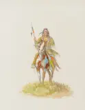 Olaf Wieghorst, Pony Scout, 1981, watercolor on paper
