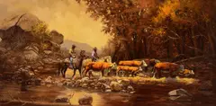 Robb Woods, Autumn Crossing, oil on canvas