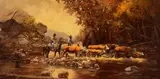 Robb Woods, Autumn Crossing, oil on canvas