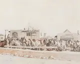 Oscar E. Berninghaus, Wagon Yard – Taos