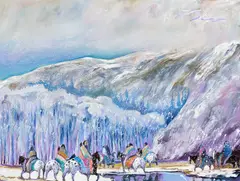 First Snow in the High Country by Earl Biss, 1990, oil on canvas, sold Jul 2021