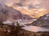 Mark Boedges, Hidden Lake, 2021, oil on canvas laid on board