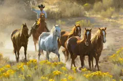 Tom Browning, Out of the Brush, 2021, oil on canvas laid on board