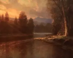 Where the River Flows by Brent Cotton, 2021, oil on canvas laid on board, sold Jul 2021