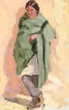 Ernest Martin Hennings, Indian in Green Blanket