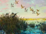 Frank B. Hoffman, Duck Hunt, oil on board