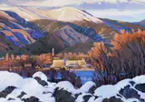 William Hook, Winter in the Ranchos de Taos, oil on canvas