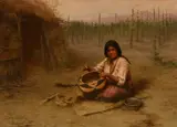 Grace Hudson, The Last Stitch (Tul-e-ba), 1913, oil on canvas