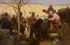 Z. S. Liang, Joe Kipp, Trader, Missouri River, 1879, 2013, oil on canvas