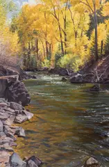 Jay Moore, September on the San Miguel, oil on canvas