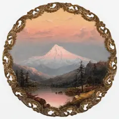 William Samuel Parrott, Mount Hood and Lost Lake, oil on board