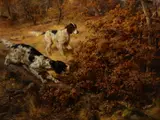 Edmund Henry Osthaus, Two Hunting Dogs, 1891, oil on canvas