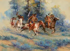 Edgar S. Paxson, The Escape, 1906, gouache on paper