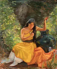 Bert Geer Phillips, Taos Maiden, oil on canvas