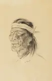 Frederic Remington, Apache Head Study, pencil on paper