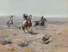 Charles Marion Russell, Roping a Wolf, 1904, oil on canvas