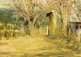 Richard Schmid, Taos Alley, oil on canvas