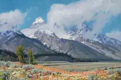 Clearing Off by Conrad Schwiering, 1979, oil on board, sold Jul 2021
