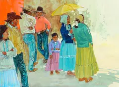 At Chinle (Navajos Arizona) by Ross Stefan, oil on canvas, sold Jul 2021