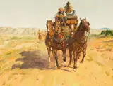 Donald Teague, The Flight, oil on board