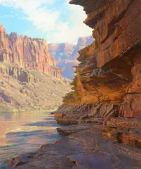 Ledges of the Tapeats by Curt Walters, oil on canvas, sold Jul 2021