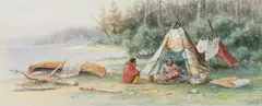Shoreline Camp by Frederick Arthur Verner, 1898, watercolor on paper, sold Jul 2021