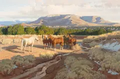 Wayne E. Wolfe, Sunning, 1980, oil on board