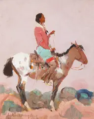 Laverne Nelson Black, Taos Scout, oil on canvas