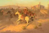 Joe Beeler, Pony Raid, oil on board