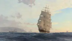 Christopher Blossom, The Henry B. Hyde Entering San Francisco Bay, oil on canvas