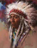 Harley Brown, ‘Flag’ Cree Nation, pastel on paper