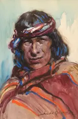 Gerald Cassidy, Taos Indian, watercolor and gouache on paper