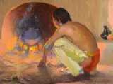 E. Irving Couse, Pueblo Fireplace ( circa 1922)