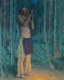E. Irving Couse, Song of the Blue Aspens [or] The Evening Flute