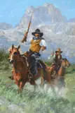 C. Michael Dudash, The Posse Catches Up, Oil on canvas mounted on board
