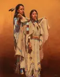 Blackfeet Robe by John Fawcett, oil on canvas laid on board, sold Jul 2020