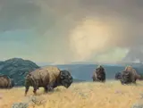 Nancy Glazier, Fire Bulls, 1989, oil on canvas