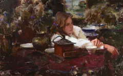 Andrea by Daniel Gerhartz, 1996, oil on canvas, sold Jul 2020