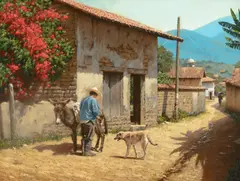 George Hallmark, Compañeros, 2020, oil on canvas
