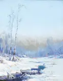 Sydney Laurence, A Winter Day, Alaska, 1927, oil on canvas
