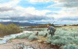 Ogden Pleissner, Sage Hen Shooting, Idaho
