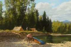Brett James Smith, Canvas Under the Cottonwoods, oil on canvas