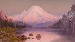James E. Stuart, Sunset, Mt. Tacoma from Crater Lake, 1893, oil on canvas