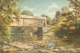 Robert Kennedy Abbett, The Bridge Pool, 1980, oil on board