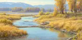 Clyde Aspevig, River Scene, oil on canvas