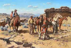 James Boren, Pause at Dry Creek, Oil on canvas