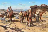 James Boren, Pause at Dry Creek, Oil on canvas